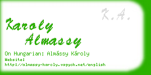 karoly almassy business card