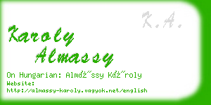 karoly almassy business card